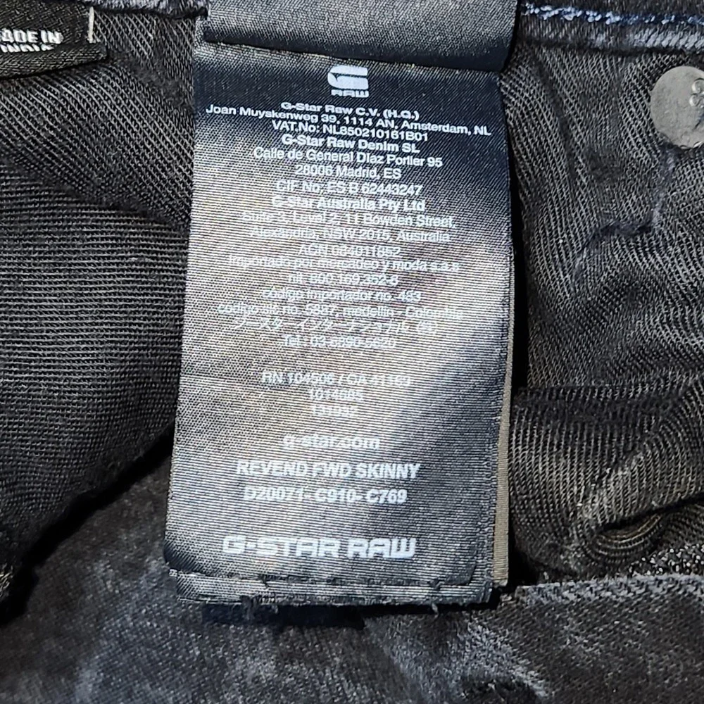 G-Star Raw 3301 Slim Fit Jeans Mens 38x31 Faded Black Premium Italian Fabric - Picture 13 of 16